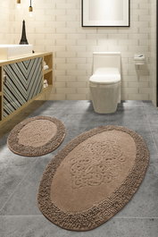Mijölnir Juego de alfombrillas de baño Piante Oval - Beige
